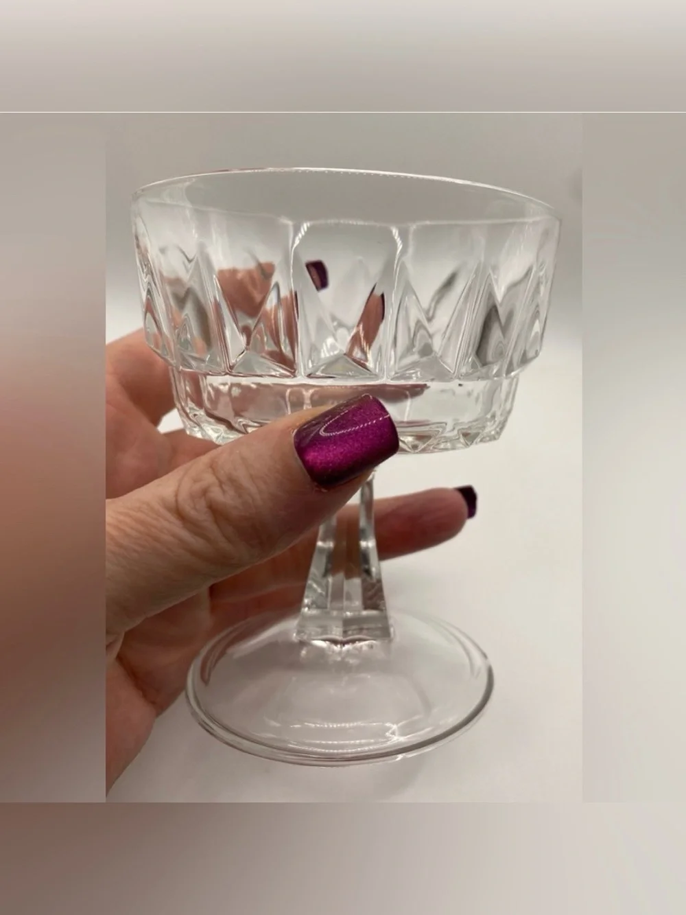 Arcoroc Prestige de France Artic Champagne Sherbet Crystal Glasses